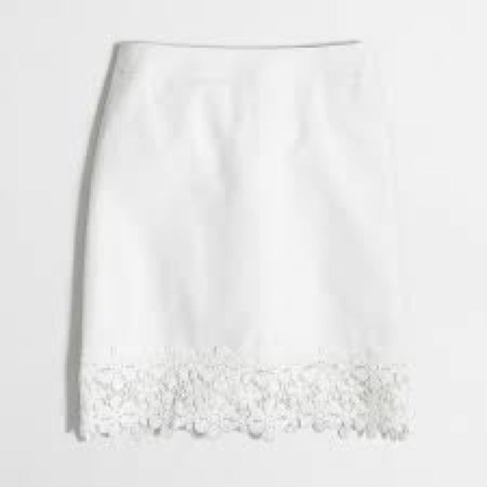 J Crew Lace Trim Mini Skirt